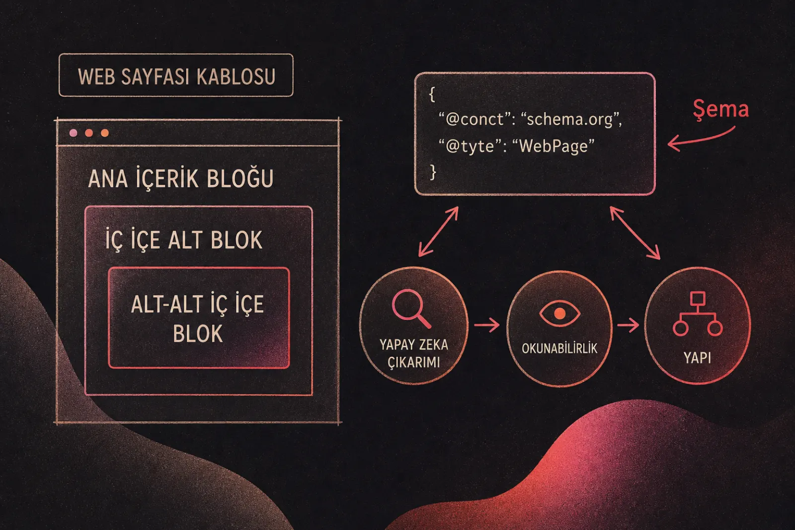 Web sayfası şeması ve yapay zeka içerik çıkarımı