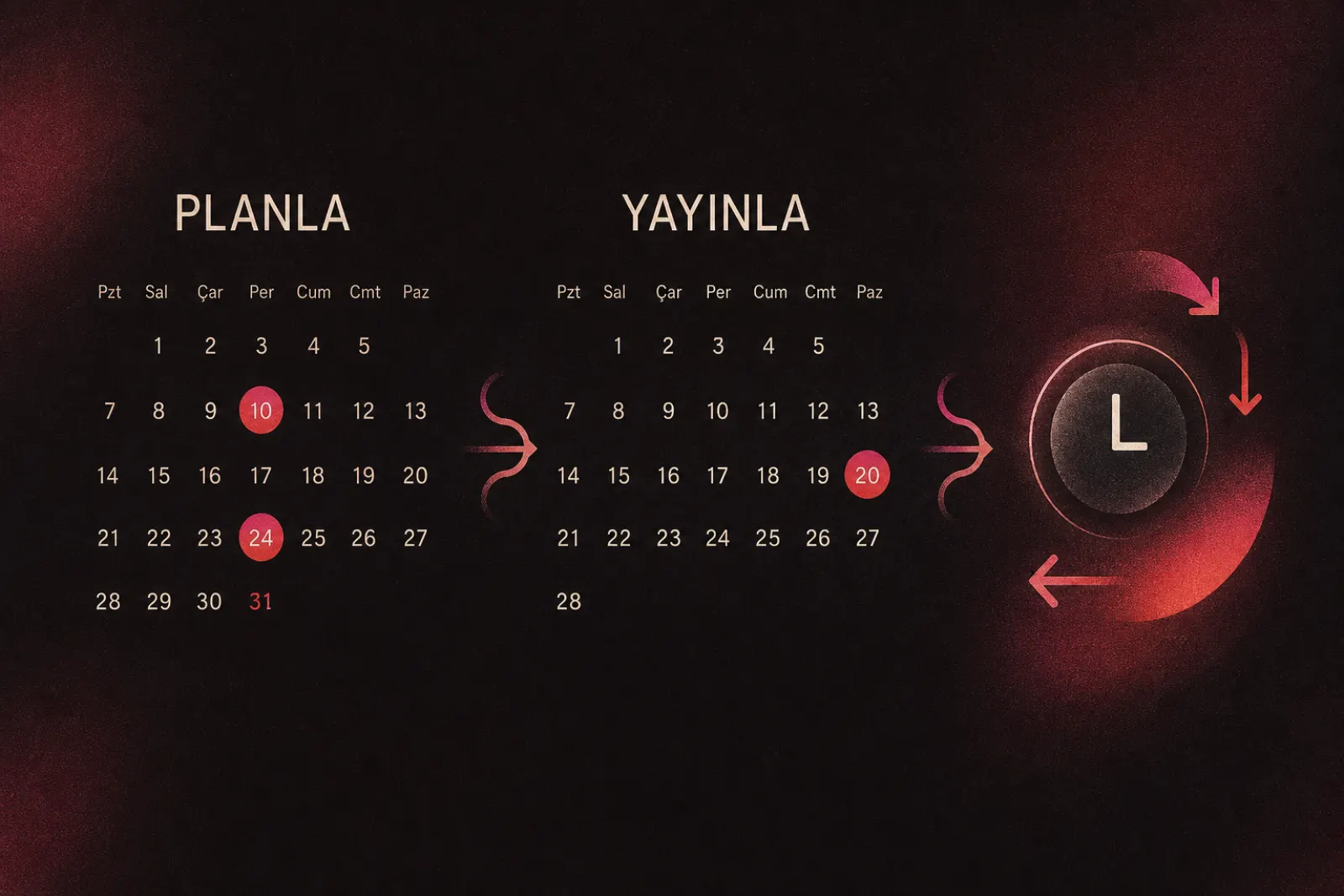 İçerik iş akışı ve takvim planlaması