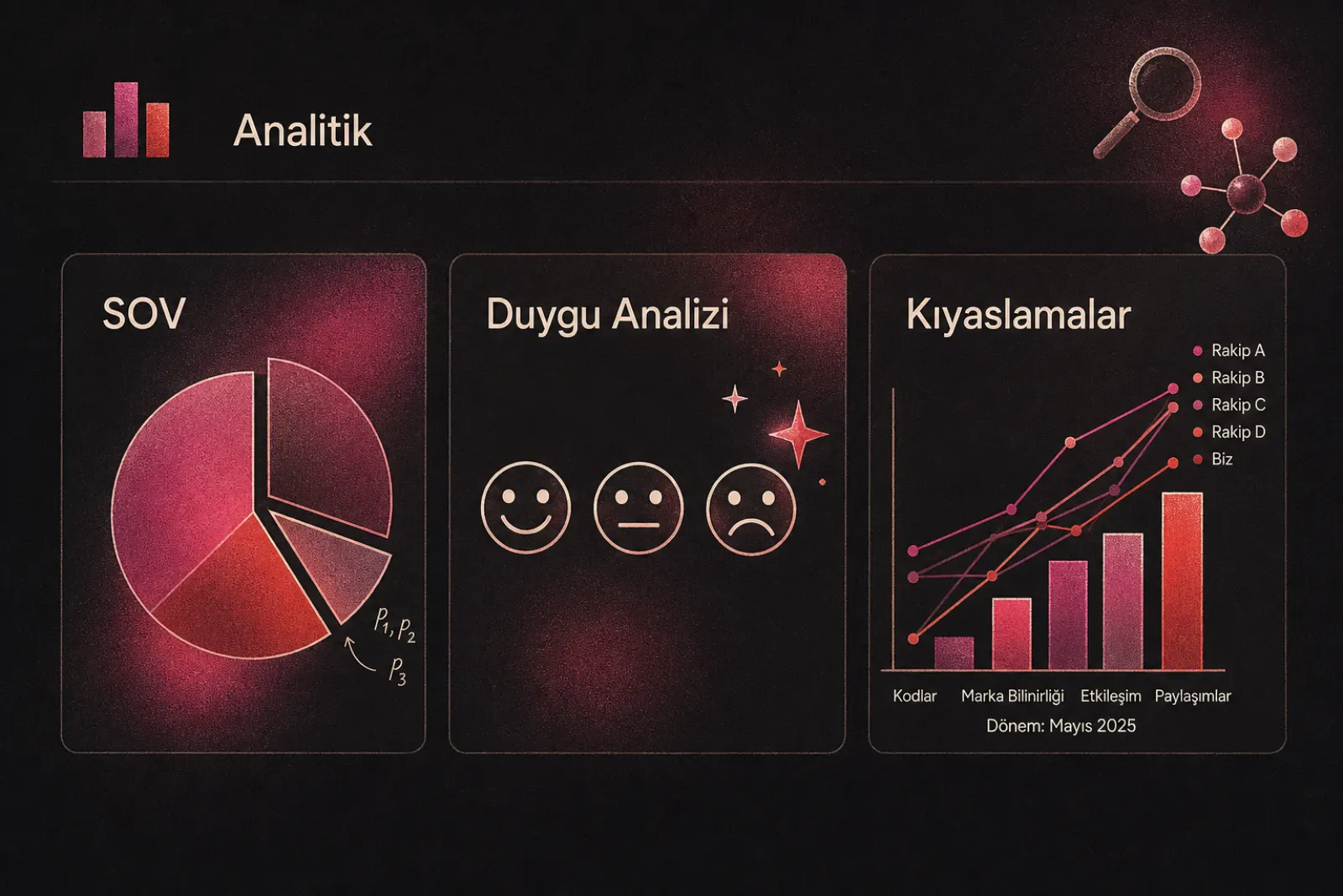 Marka takip analitiği paneli ve rakip analizi verileri