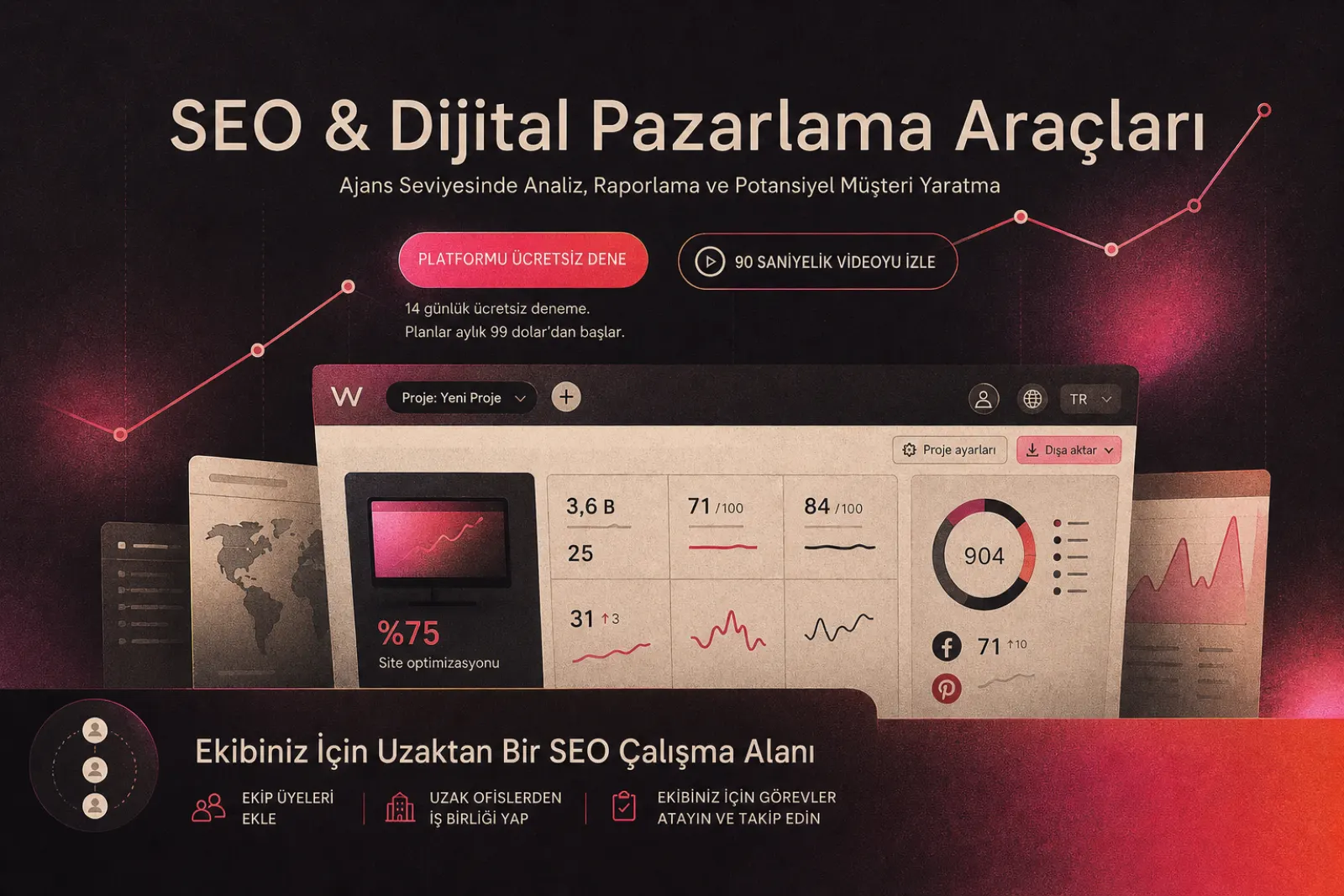 WebCEO analiz ekranı