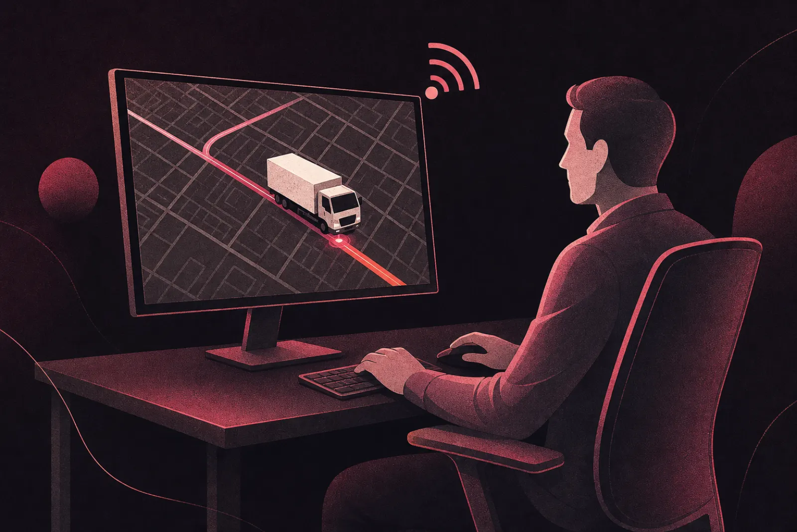 Ekranda teslimat kamyonu GPS takibi