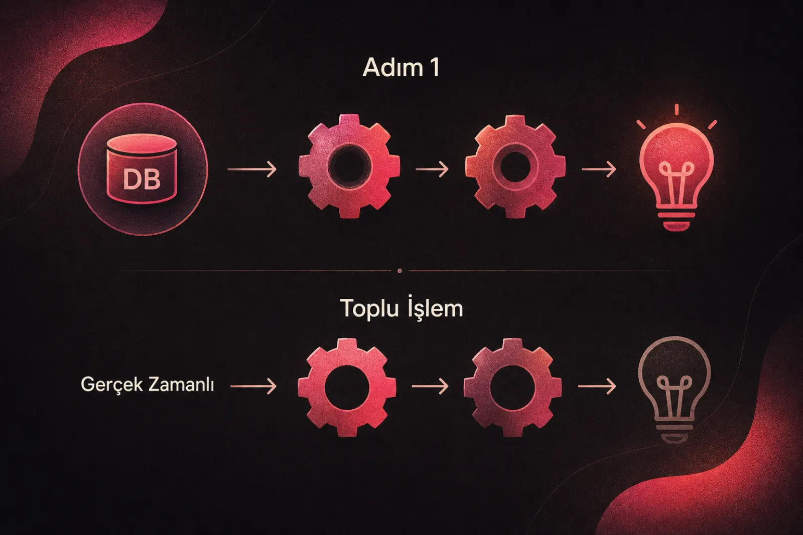 Gerçek zamanlı ve toplu işleme veri akışı diyagramı