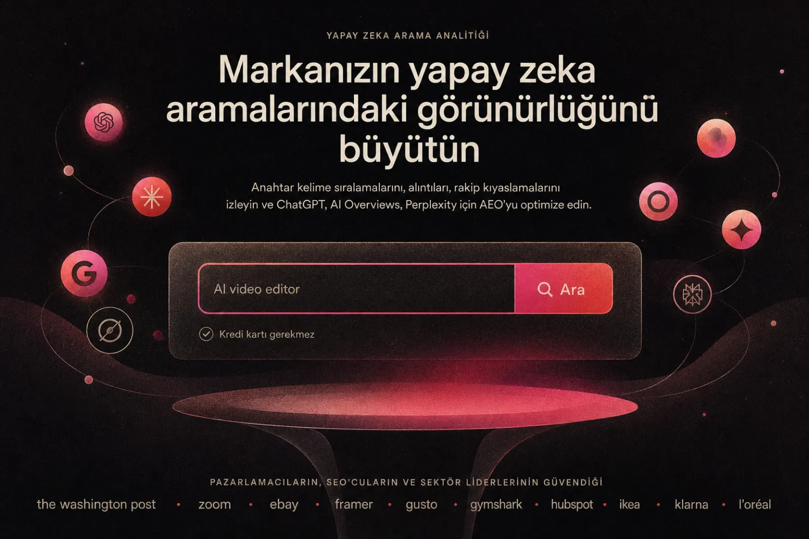 Yapay zeka arama motorları için görünürlük analitiği