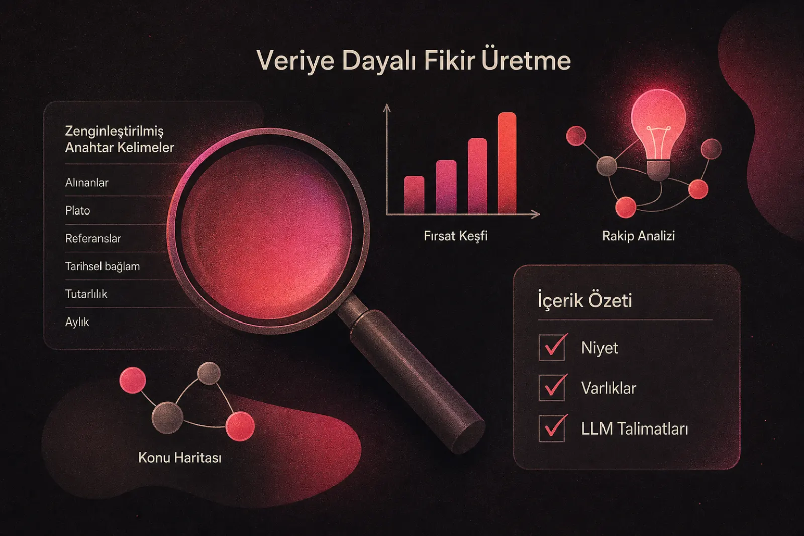 Veri odaklı fikir oluşturma ve anahtar kelime araştırma süreci
