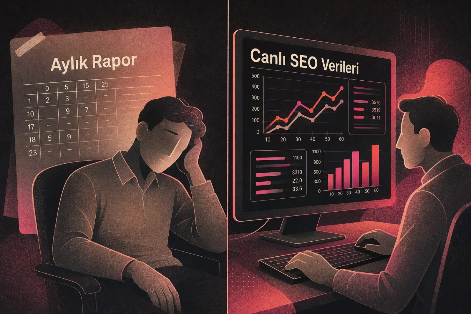 SEO analizinde haftalık ve günlük raporlama karşılaştırması