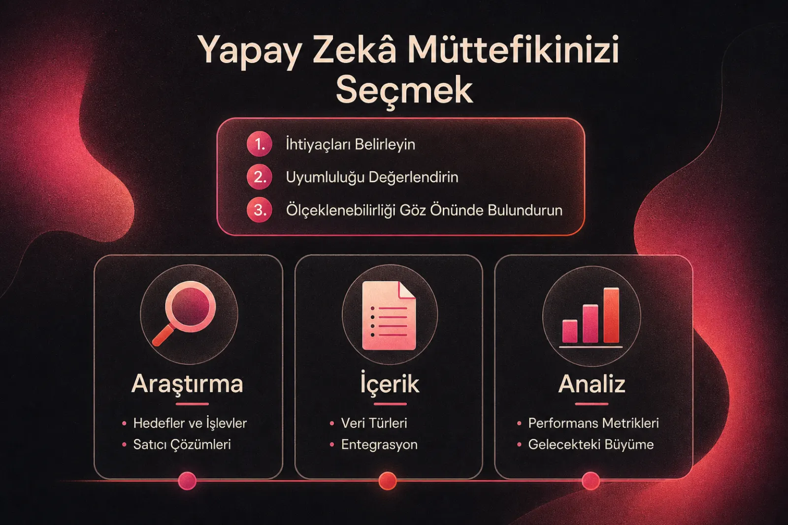 Yapay zeka aracı seçim kriterleri