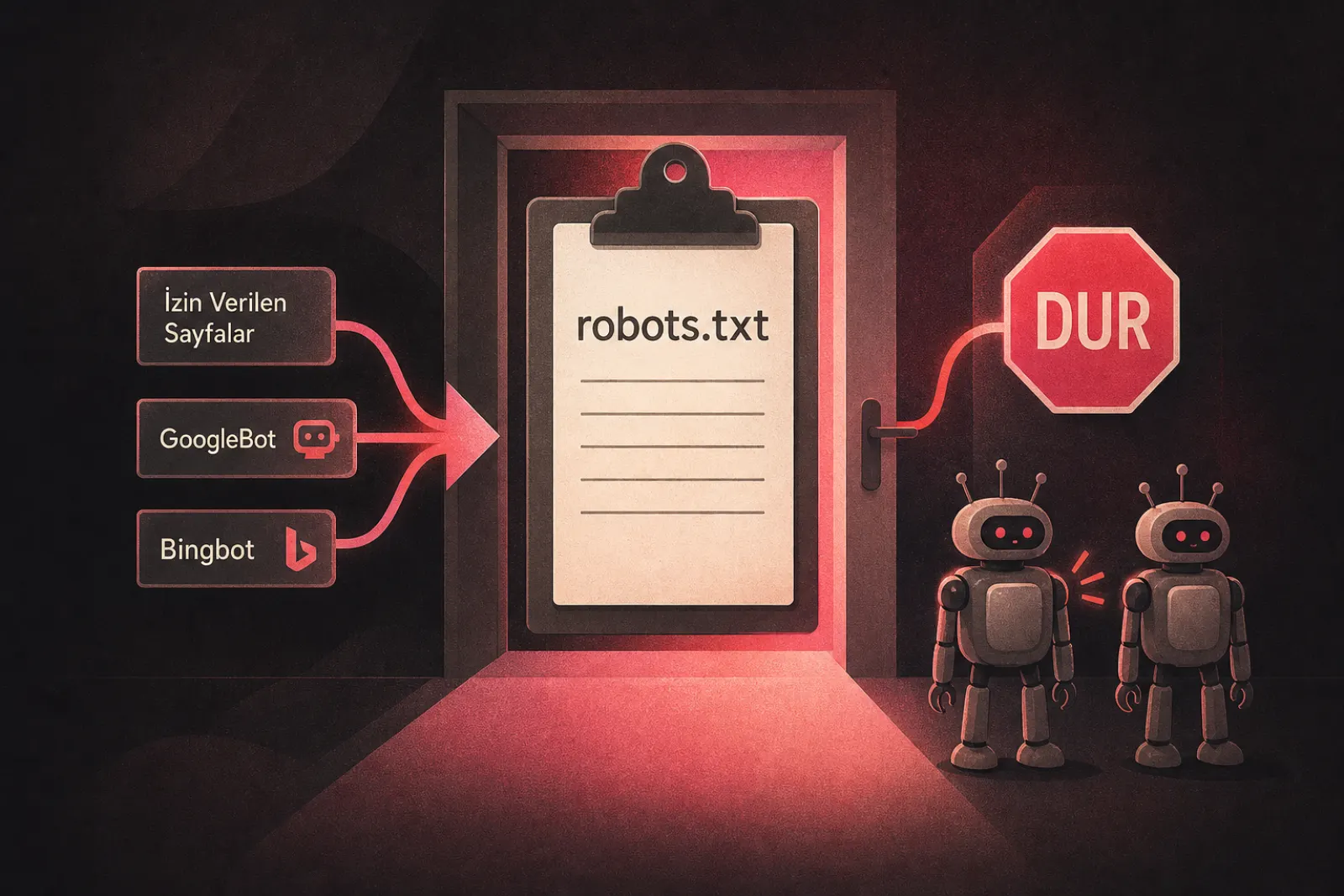 Googlebot ve yapay zeka tarayıcıları için robots.txt kontrol diyagramı