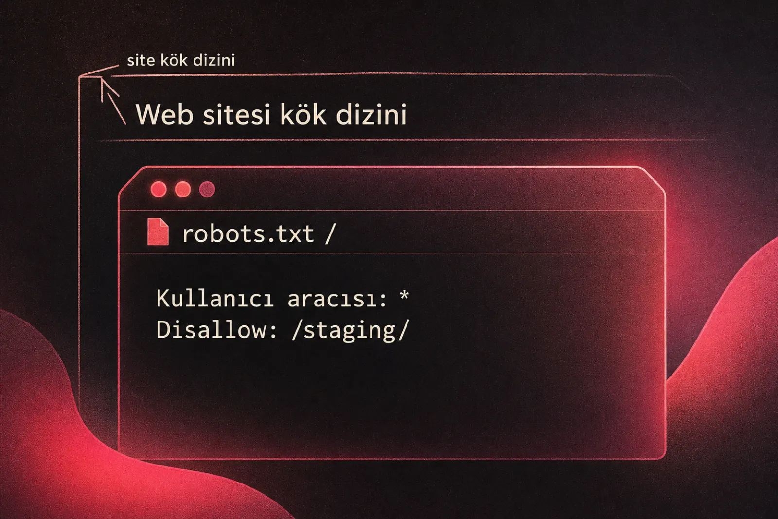 Kök dizinde yer alan robots.txt ve klasör engelleme örneği