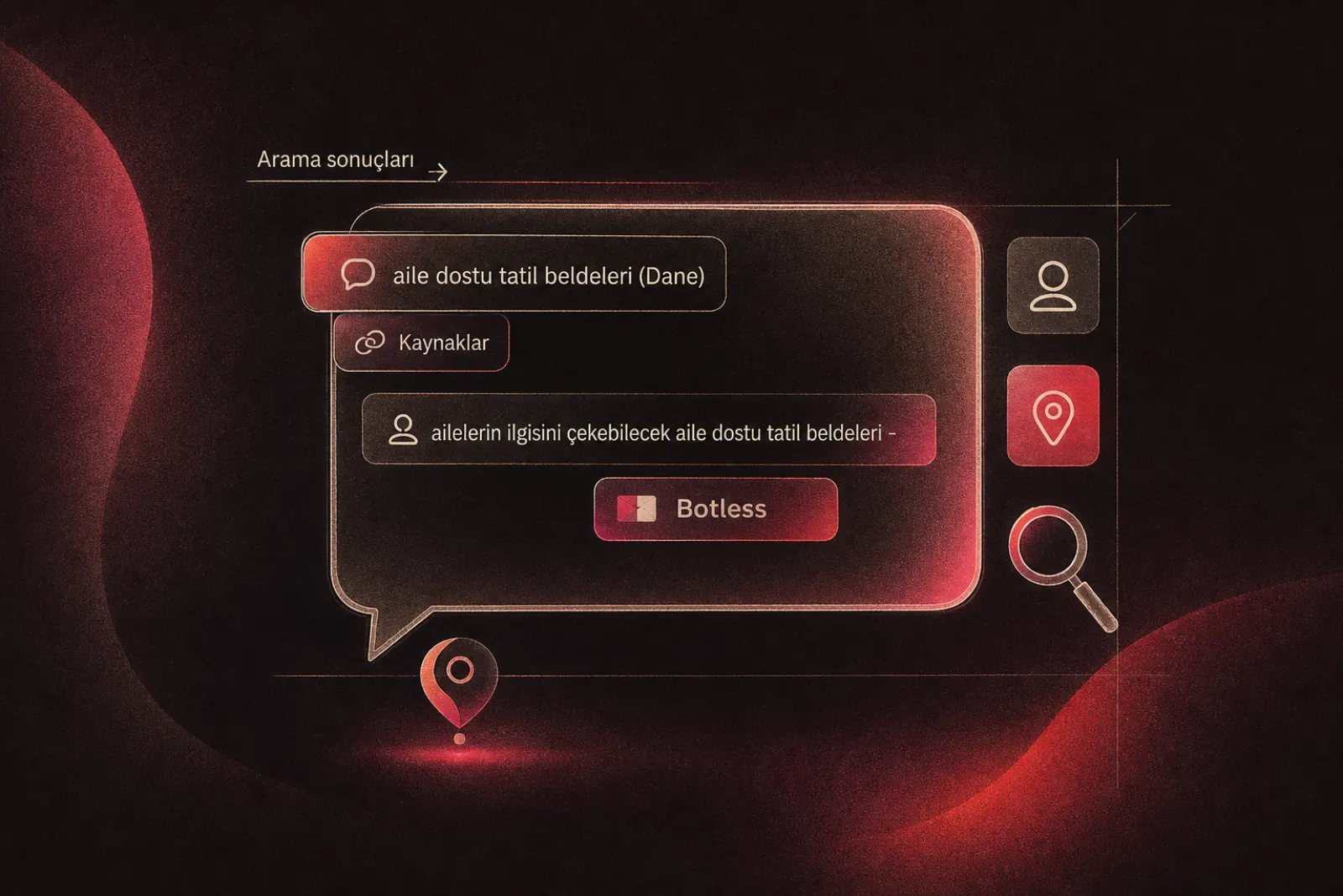 Modern yapay zeka arama arayüzü taslağı