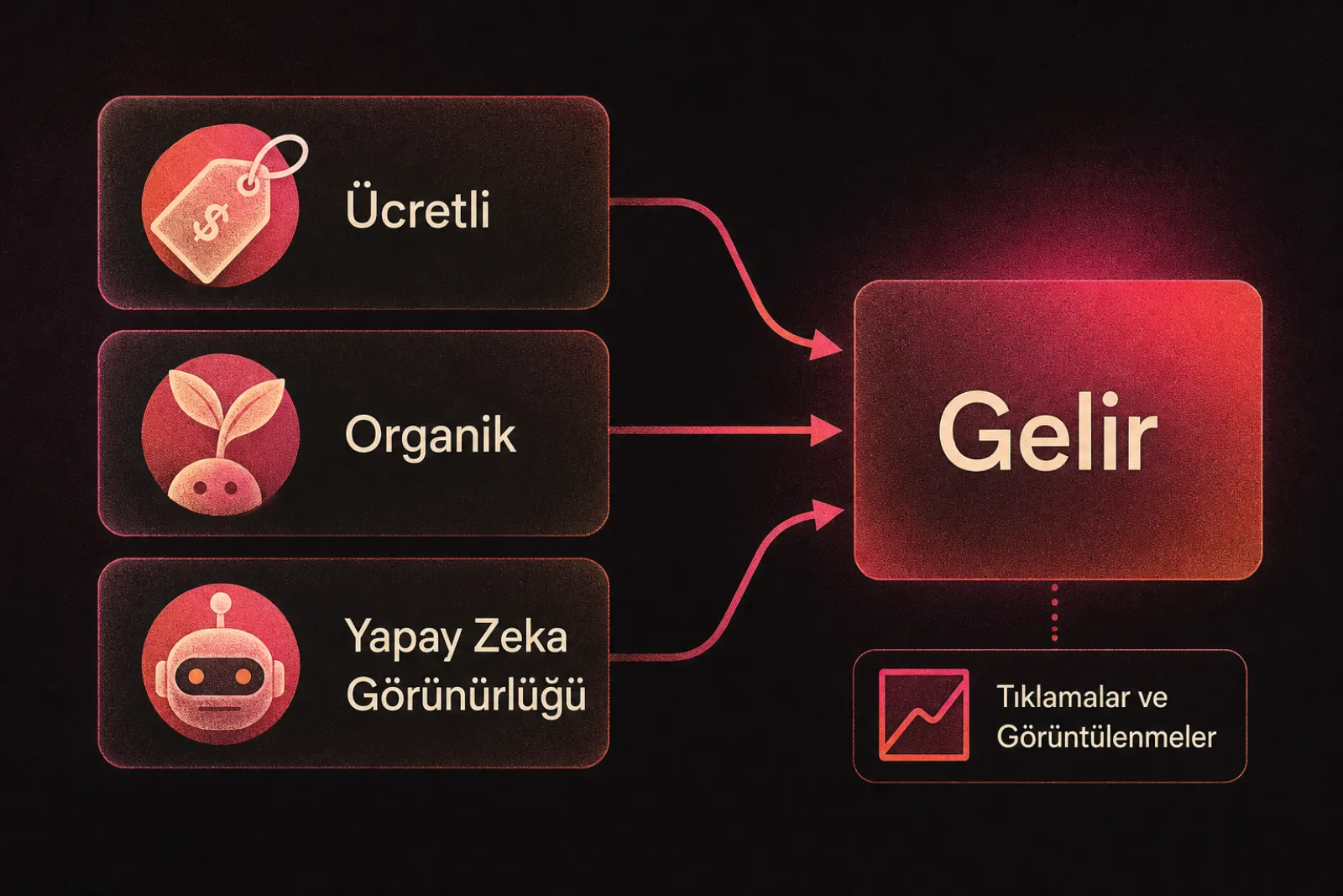 Ücretli, organik ve yapay zeka görünürlüğünün gelire etkisi