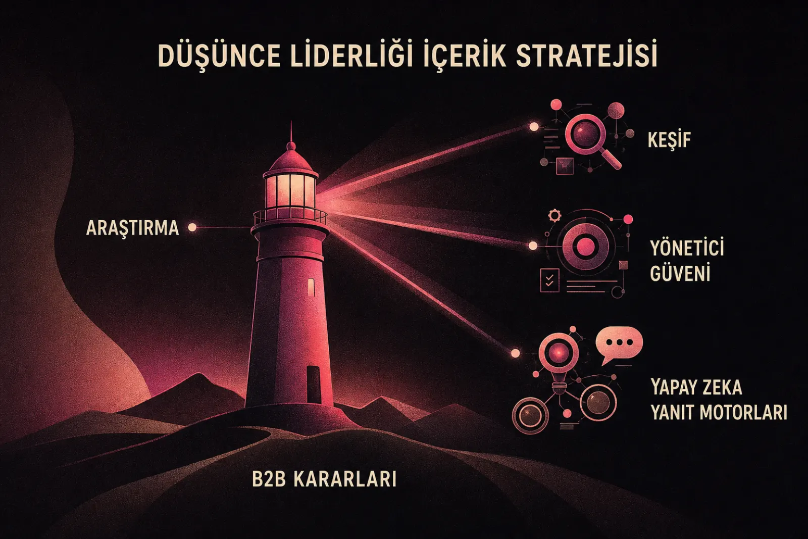 Düşünce liderliği içerik stratejisi diyagramı