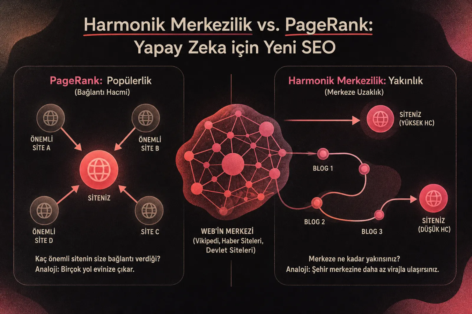 Harmonic Centrality ve PageRank karşılaştırması