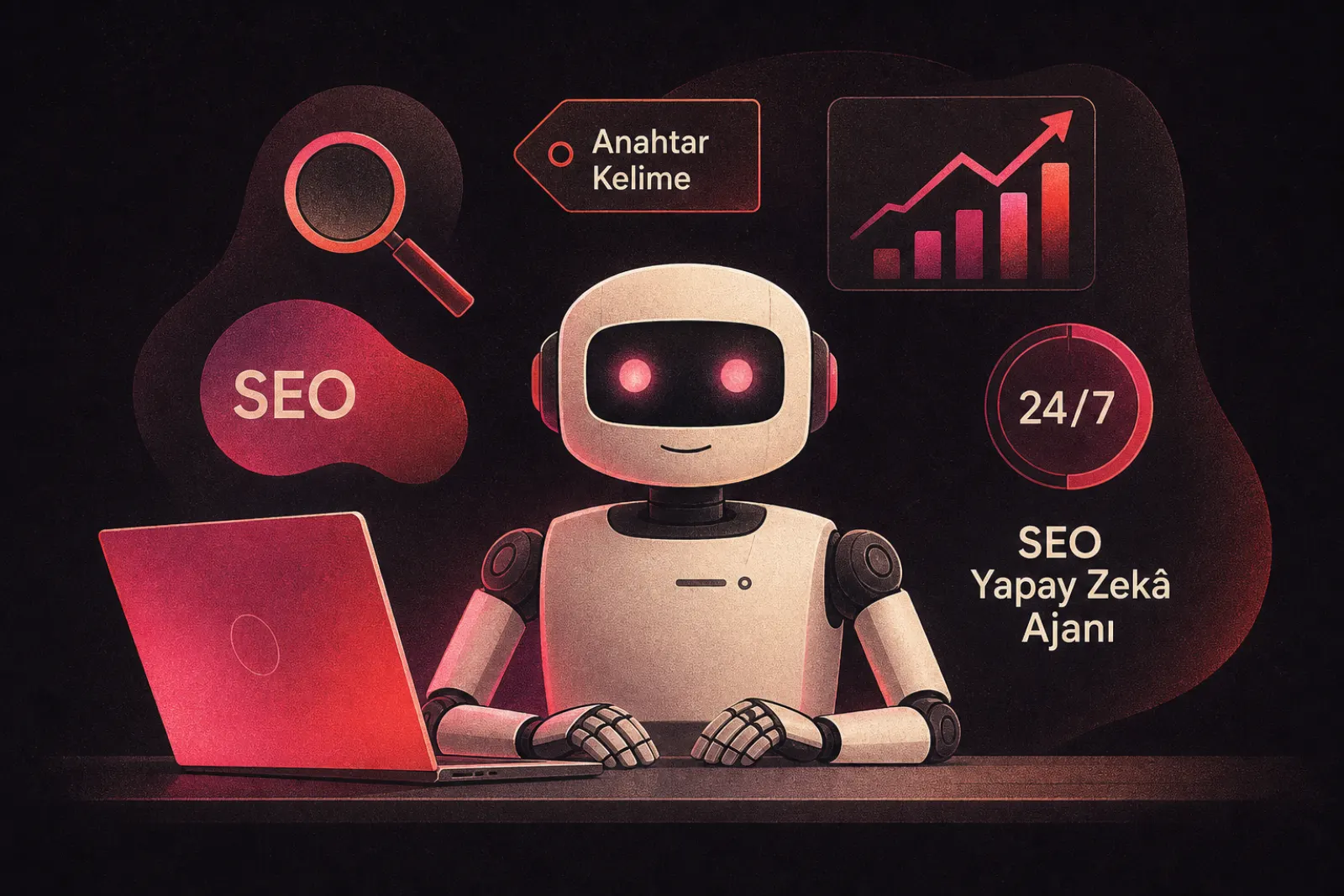 SEO araçlarıyla çalışan yapay zeka robotu