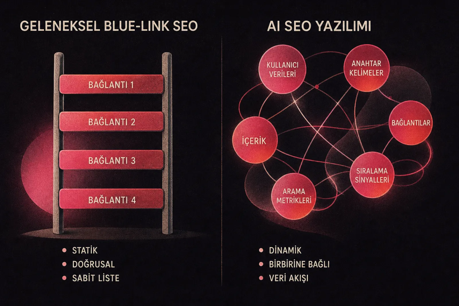 Geleneksel SEO ve yapay zeka SEO karşılaştırması