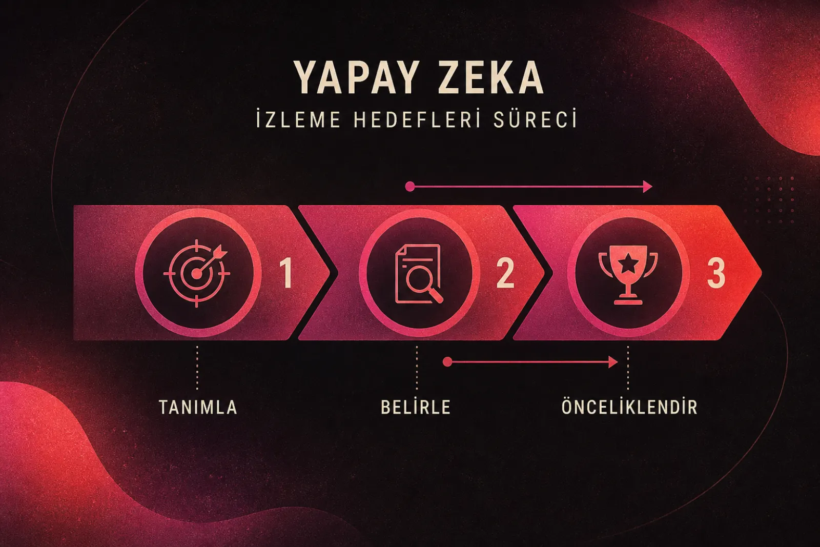 Yapay zeka izleme hedefleri süreci: Tanımla, Belirle, Önceliklendir