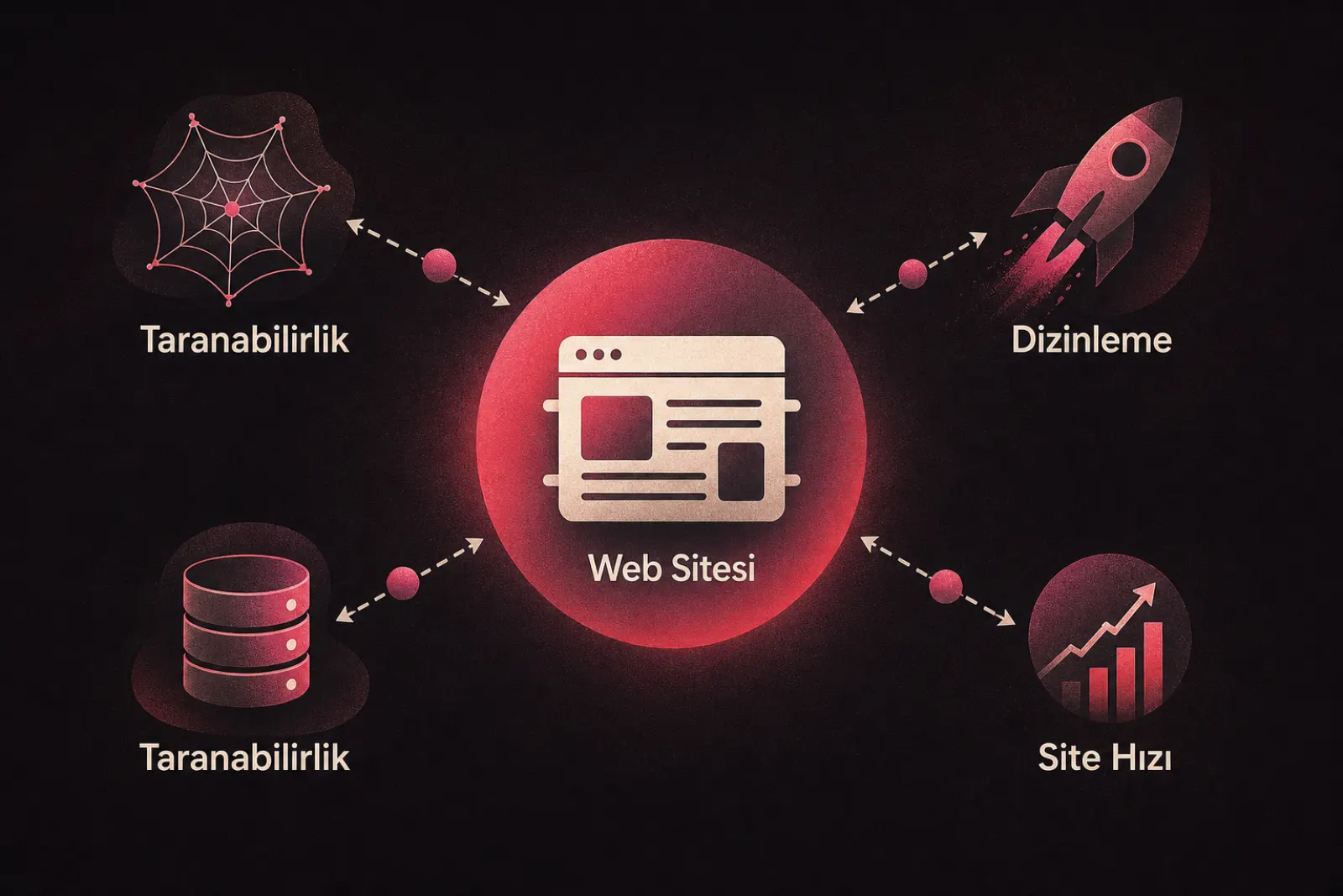 Teknik SEO temel bileşenleri infografiği